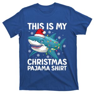 This Is My Christmas Pajama Shark Santa Hat Snowflakes Xmas Gift T-Shirt