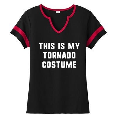 This Is My Tornado Halloween Costume Lazy Easy Last Minute Ladies Halftime Notch Neck Tee