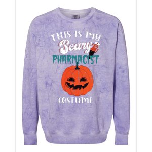 This Is My Scary Pharmacist Costume Funny Halloween Vneck Colorblast Crewneck Sweatshirt