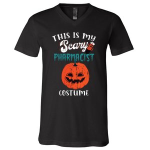 This Is My Scary Pharmacist Costume Funny Halloween Vneck V-Neck T-Shirt