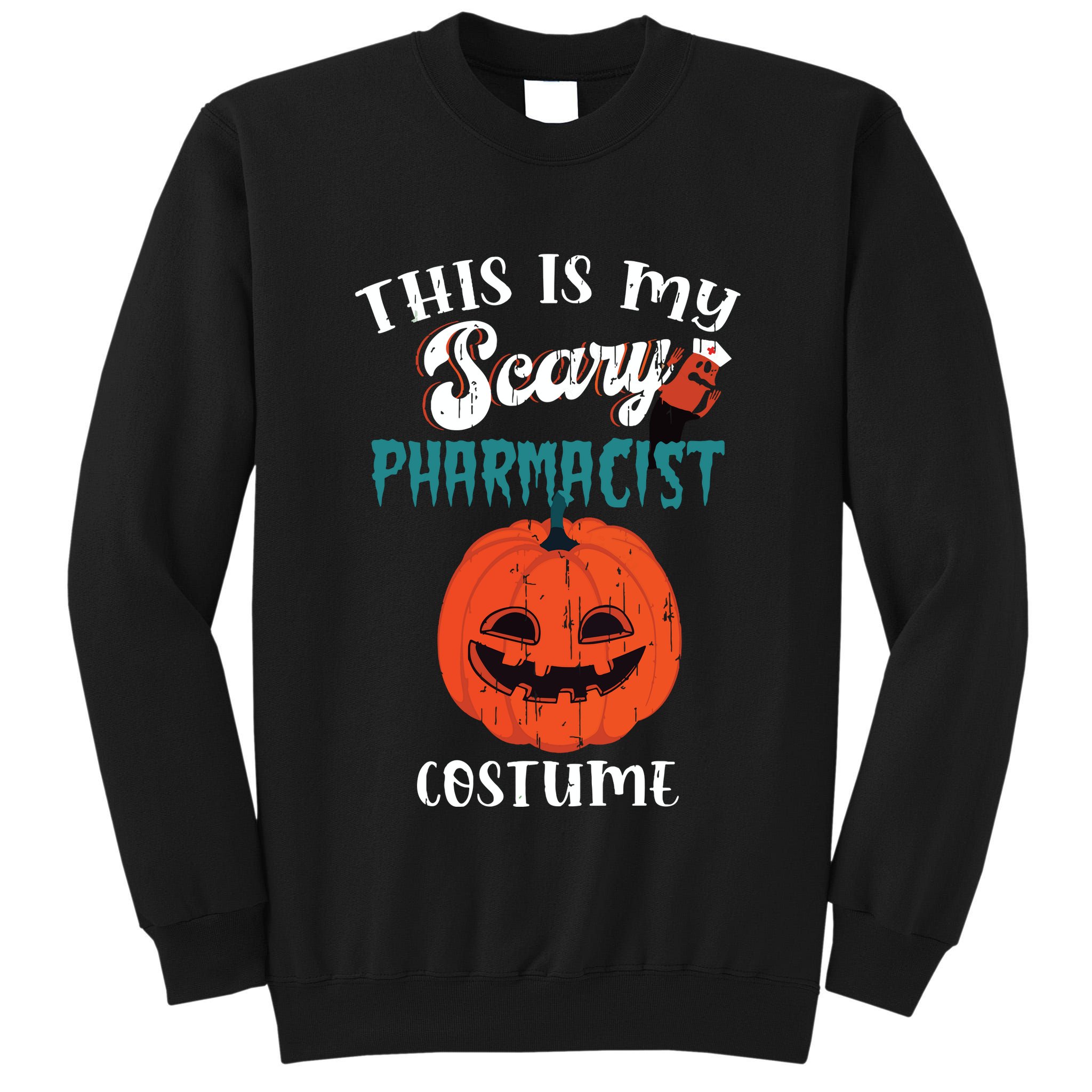 This Is My Scary Pharmacist Costume Funny Halloween Vneck Tall Sweatshirt