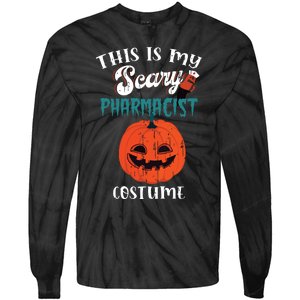 This Is My Scary Pharmacist Costume Funny Halloween Vneck Tie-Dye Long Sleeve Shirt