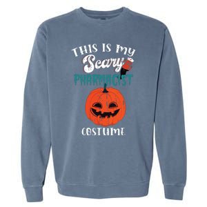 This Is My Scary Pharmacist Costume Funny Halloween Vneck Garment-Dyed Sweatshirt