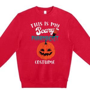 This Is My Scary Pharmacist Costume Funny Halloween Vneck Premium Crewneck Sweatshirt