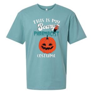 This Is My Scary Pharmacist Costume Funny Halloween Vneck Sueded Cloud Jersey T-Shirt