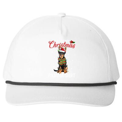 This Is My Christmas Pajama Cute Rottweiler Dog Santa Xmas Funny Gift Snapback Five-Panel Rope Hat