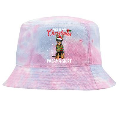 This Is My Christmas Pajama Cute Rottweiler Dog Santa Xmas Funny Gift Tie-Dyed Bucket Hat