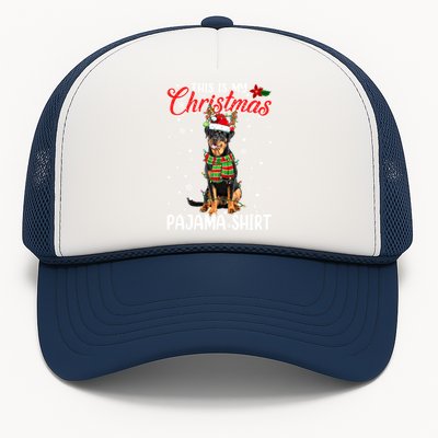 This Is My Christmas Pajama Cute Rottweiler Dog Santa Xmas Funny Gift Trucker Hat