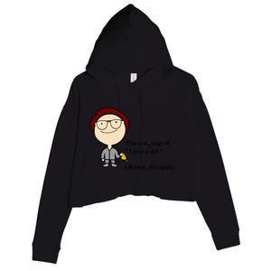 This Is My Cup Of I Give A Shit Oh Look It's Empty Crop Fleece Hoodie