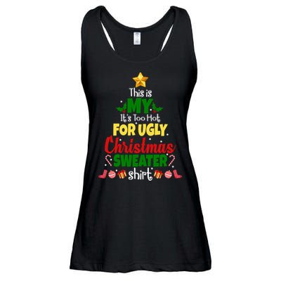 This Is My It's Too Hot For Ugly Christmas Sweater Shirt Festive Ladies Essential Flowy Tank