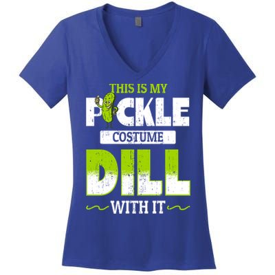 This Is My Pickle Costume Dill With It Pickles Funny Gift Women's V-Neck T-Shirt