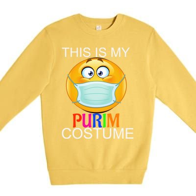 This Is My Purim Costume Funny Jewish Face Mask Gift Premium Crewneck Sweatshirt