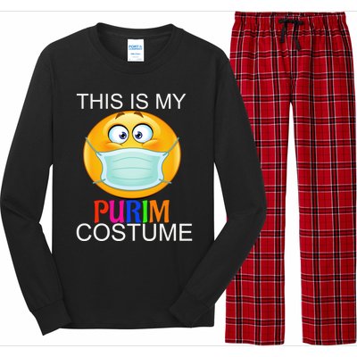 This Is My Purim Costume Funny Jewish Face Mask Gift Long Sleeve Pajama Set