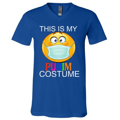 This Is My Purim Costume Funny Jewish Face Mask Gift V-Neck T-Shirt