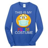 This Is My Purim Costume Funny Jewish Face Mask Gift Tall Long Sleeve T-Shirt