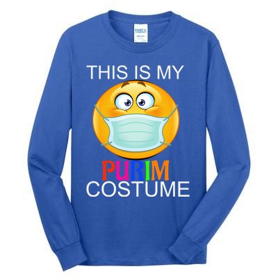 This Is My Purim Costume Funny Jewish Face Mask Gift Tall Long Sleeve T-Shirt