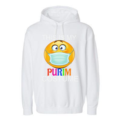 This Is My Purim Costume Funny Jewish Face Mask Gift Garment-Dyed Fleece Hoodie