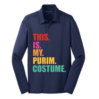 This Is My Purim Costume Funny Jewish Silk Touch Performance Long Sleeve Polo