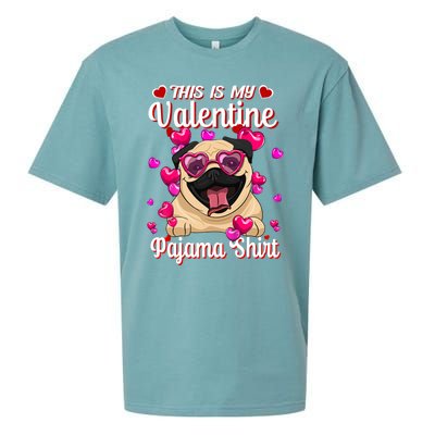 This Is My Valentine Pajama Gift Pug Lovers Gift Sueded Cloud Jersey T-Shirt