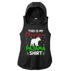 This Is My Polar Bear Christmas Pajamas Polar Bear Xmas Gift Ladies PosiCharge Tri-Blend Wicking Draft Hoodie Tank