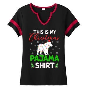 This Is My Polar Bear Christmas Pajamas Polar Bear Xmas Gift Ladies Halftime Notch Neck Tee