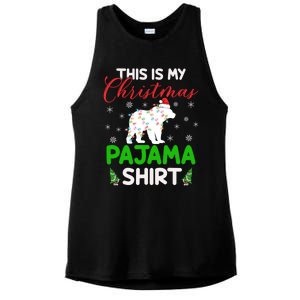 This Is My Polar Bear Christmas Pajamas Polar Bear Xmas Gift Ladies PosiCharge Tri-Blend Wicking Tank