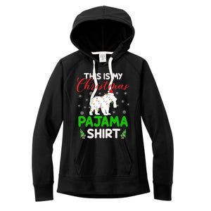 This Is My Polar Bear Christmas Pajamas Polar Bear Xmas Gift Women's Fleece Hoodie