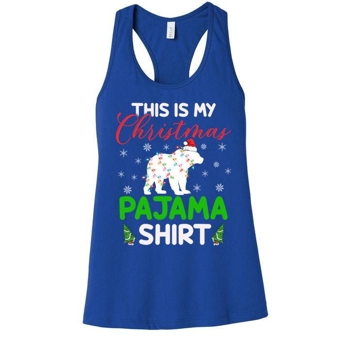 This Is My Polar Bear Christmas Pajamas Polar Bear Xmas Gift Women's Racerback Tank