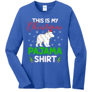 This Is My Polar Bear Christmas Pajamas Polar Bear Xmas Gift Ladies Long Sleeve Shirt