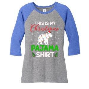 This Is My Polar Bear Christmas Pajamas Polar Bear Xmas Gift Women's Tri-Blend 3/4-Sleeve Raglan Shirt