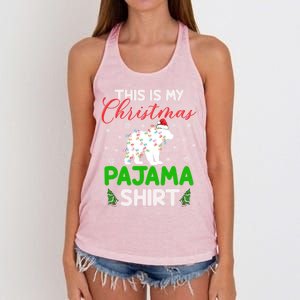 This Is My Polar Bear Christmas Pajamas Polar Bear Xmas Gift Women's Knotted Racerback Tank