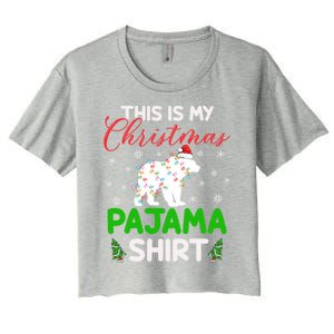 This Is My Polar Bear Christmas Pajamas Polar Bear Xmas Gift Women's Crop Top Tee