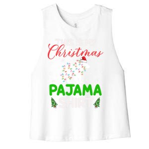 This Is My Polar Bear Christmas Pajamas Polar Bear Xmas Gift Women's Racerback Cropped Tank