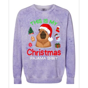 This is my Christmas Pajama Funny Capybara Xmas pjs Colorblast Crewneck Sweatshirt