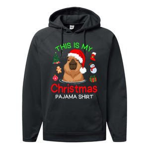 This is my Christmas Pajama Funny Capybara Xmas pjs Performance Fleece Hoodie