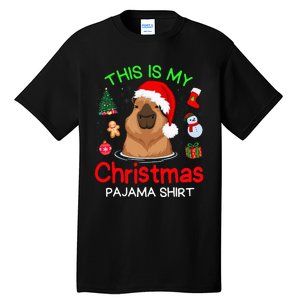 This is my Christmas Pajama Funny Capybara Xmas pjs Tall T-Shirt