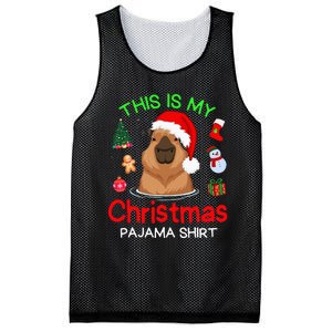 This is my Christmas Pajama Funny Capybara Xmas pjs Mesh Reversible Basketball Jersey Tank