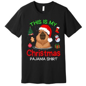 This is my Christmas Pajama Funny Capybara Xmas pjs Premium T-Shirt