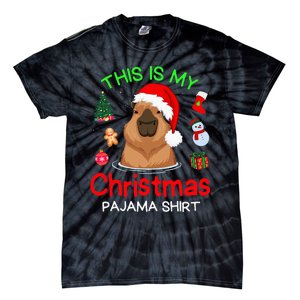 This is my Christmas Pajama Funny Capybara Xmas pjs Tie-Dye T-Shirt