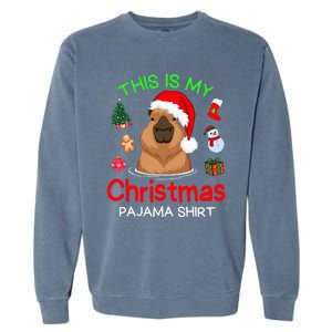 This is my Christmas Pajama Funny Capybara Xmas pjs Garment-Dyed Sweatshirt