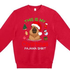 This is my Christmas Pajama Funny Capybara Xmas pjs Premium Crewneck Sweatshirt