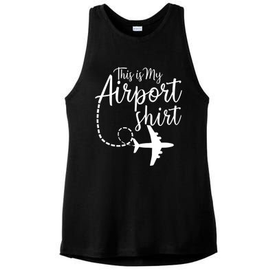 This Is My Airport Airplane Mode Traveling Vacation Gift Ladies PosiCharge Tri-Blend Wicking Tank