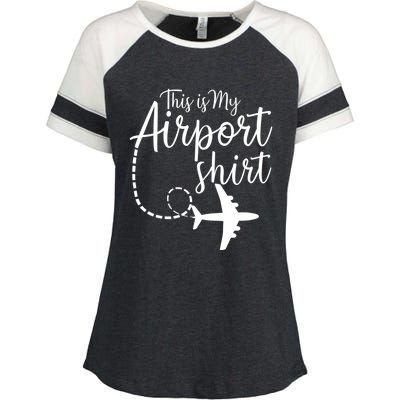 This Is My Airport Airplane Mode Traveling Vacation Gift Enza Ladies Jersey Colorblock Tee