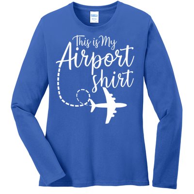 This Is My Airport Airplane Mode Traveling Vacation Gift Ladies Long Sleeve Shirt