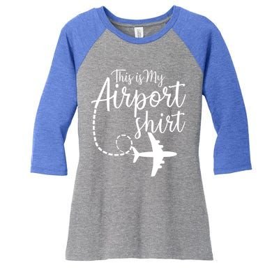 This Is My Airport Airplane Mode Traveling Vacation Gift Women's Tri-Blend 3/4-Sleeve Raglan Shirt