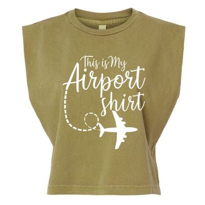 This Is My Airport Airplane Mode Traveling Vacation Gift Garment-Dyed Women's Muscle Tee