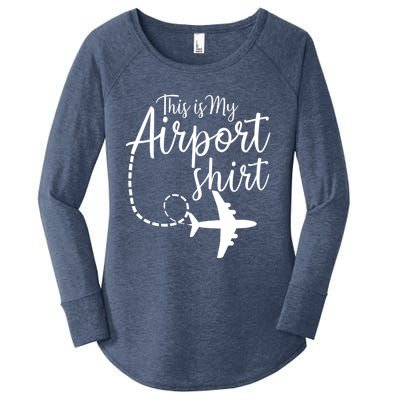 This Is My Airport Airplane Mode Traveling Vacation Gift Women's Perfect Tri Tunic Long Sleeve Shirt