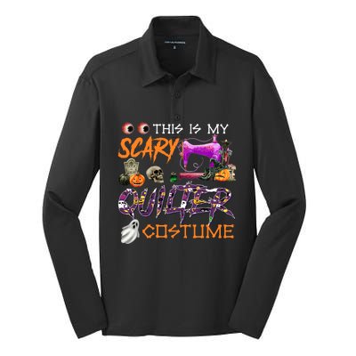 This Is My Scary Quilter Costume Halloween Gift Silk Touch Performance Long Sleeve Polo