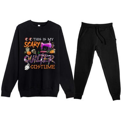 This Is My Scary Quilter Costume Halloween Gift Premium Crewneck Sweatsuit Set