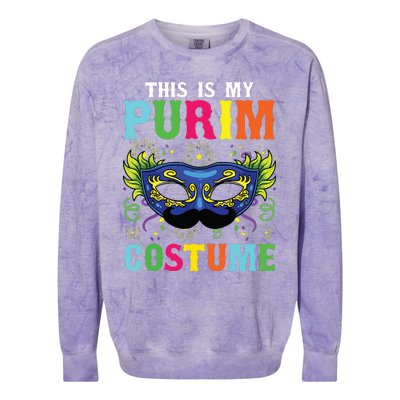 This Is My Purim Costume I Jewish Happy Purim Colorblast Crewneck Sweatshirt